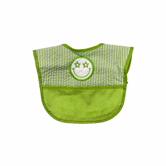 Lime Seersucker Bib - Give Wink