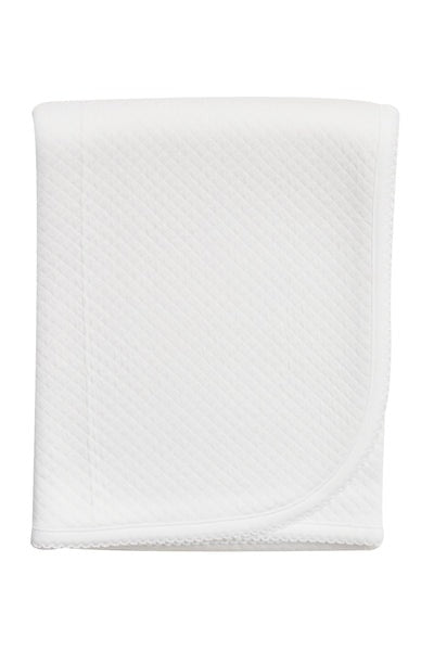 Pima Cotton Milano Receiving Blanket White/White - Give Wink