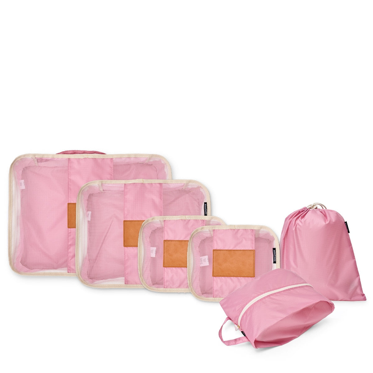 Blush Mesh Packing Cubes - Set of 6 - Give Wink