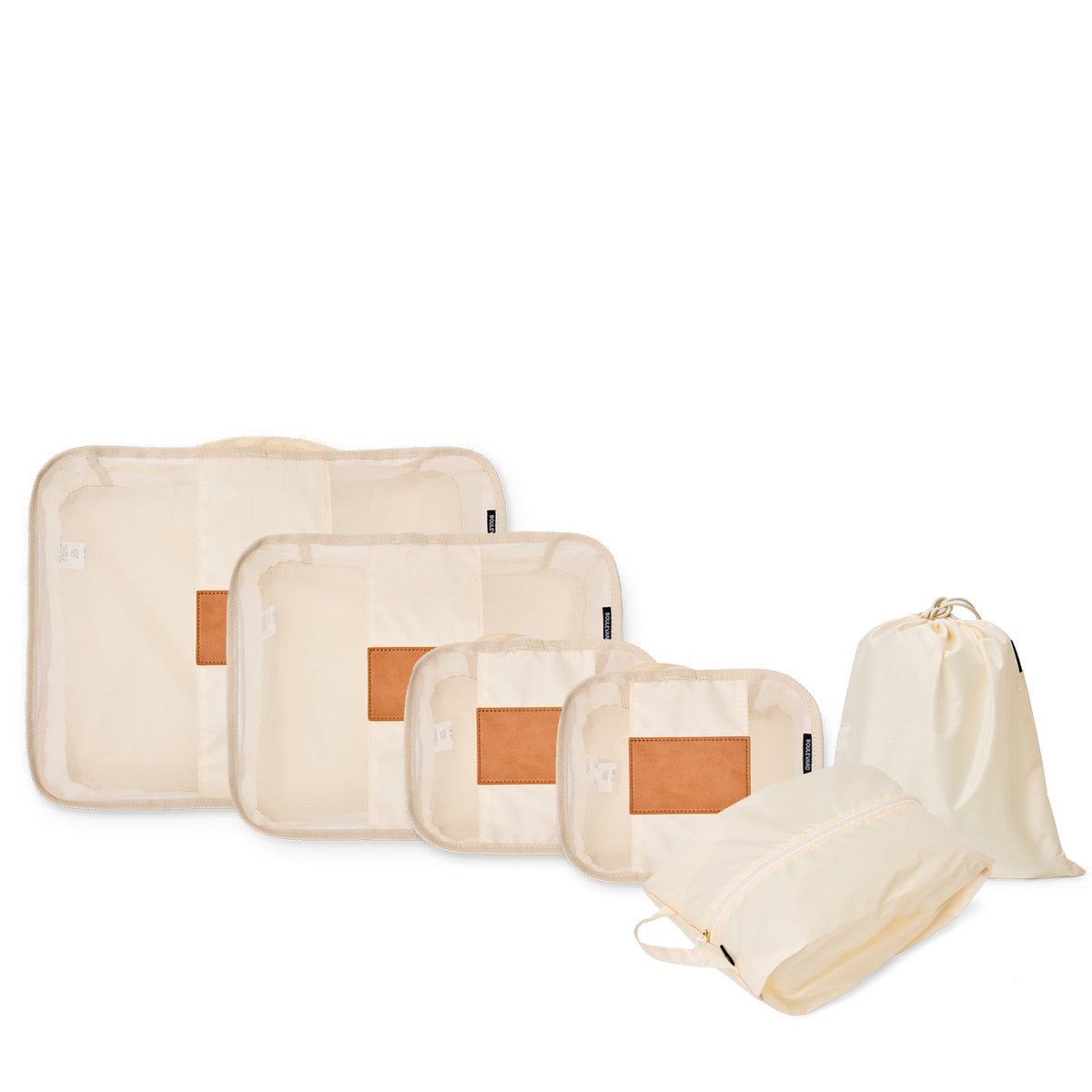 Ivory Mesh Packing Cubes - Set of 6 - Give Wink