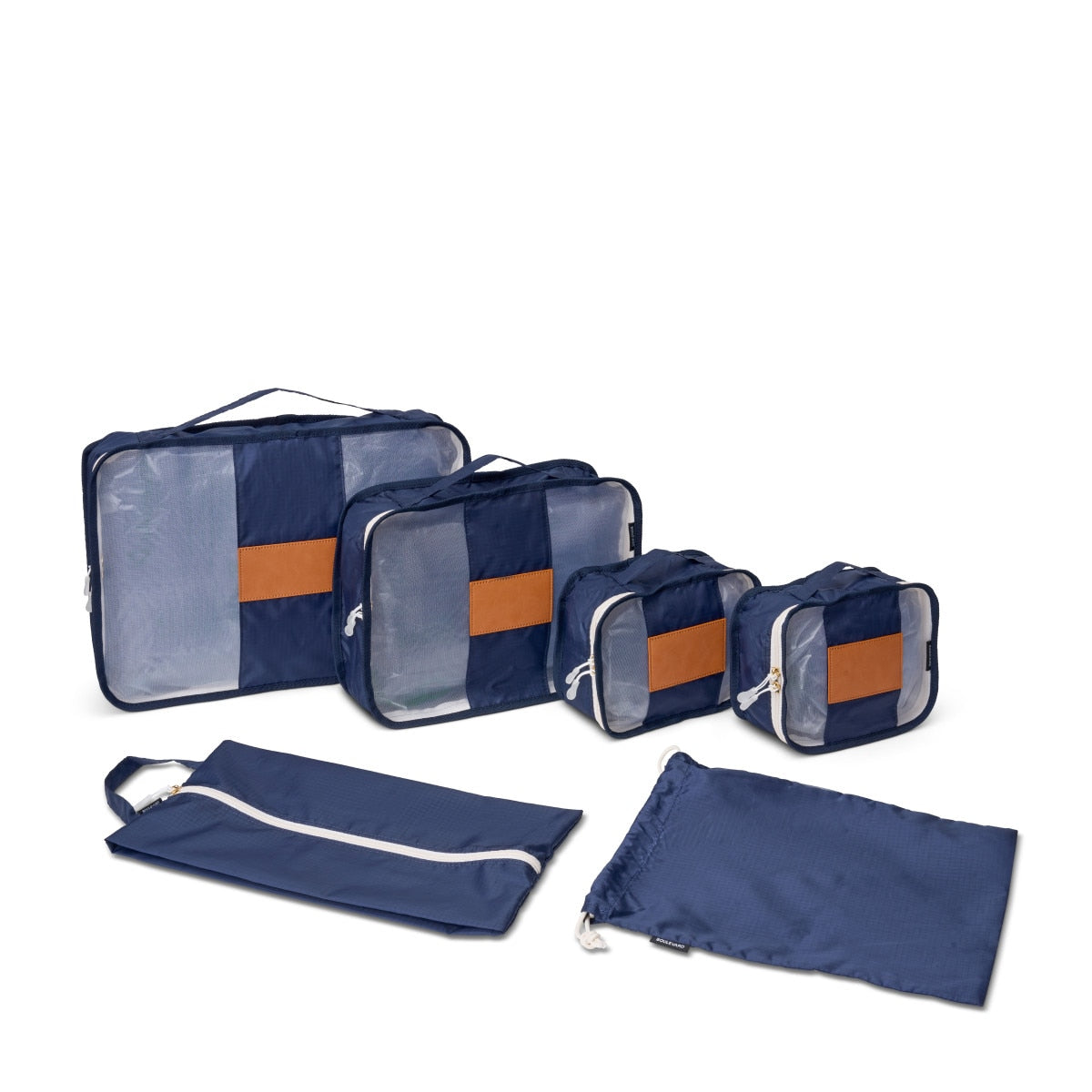 Navy Mesh Packing Cubes - Set of 6 - Give Wink