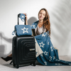 Personalized Adult Travel Set Star Shine Steel Blue / Linen 3 Piece Knitted - Give Wink