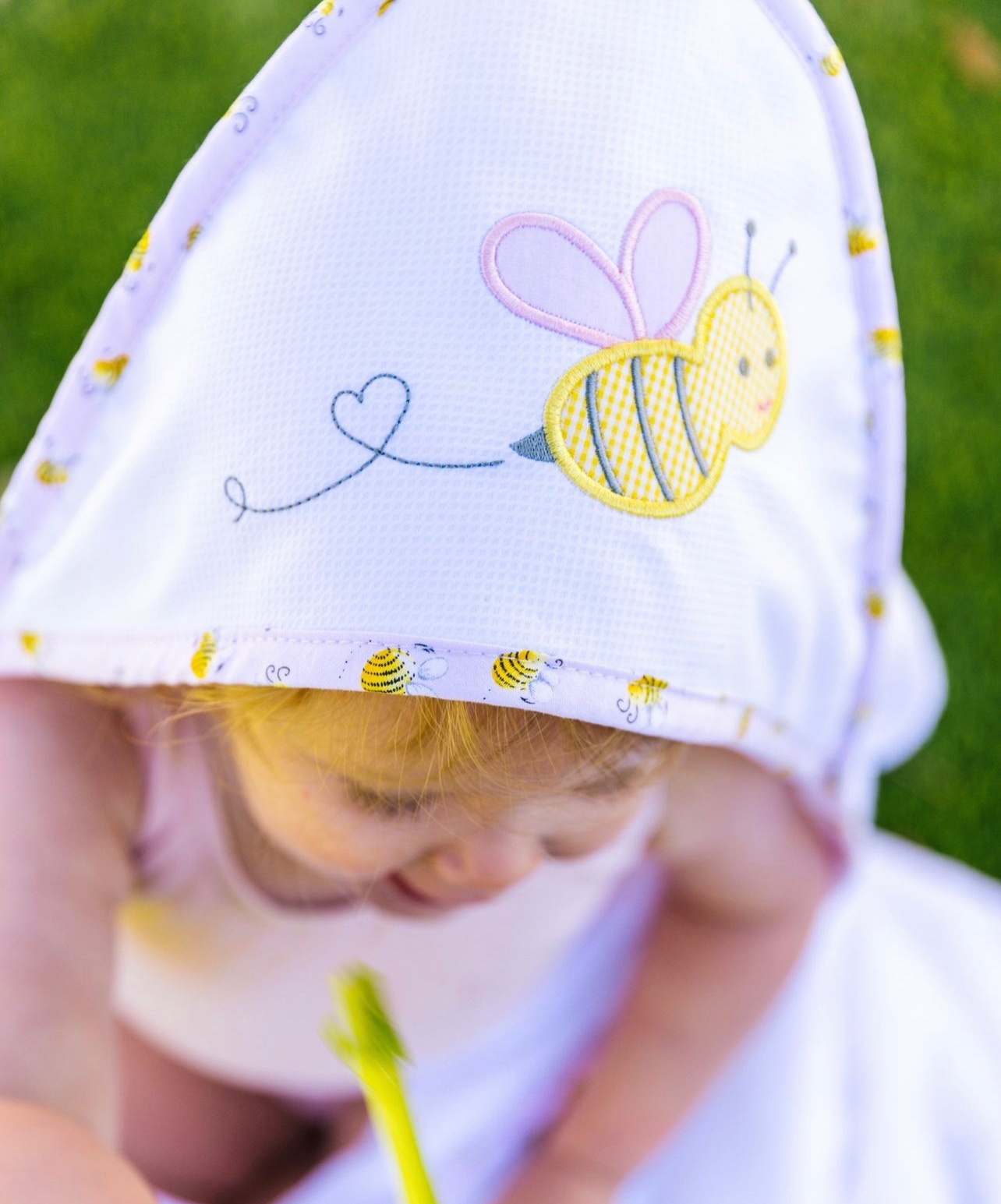 Personalized Baby Girl Bee Hooded Towel - Give Wink