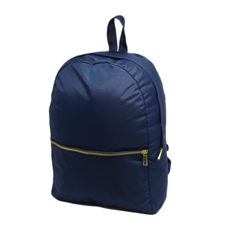Personalized Nylon Blue Navy Brass Large Backpack - Give Wink