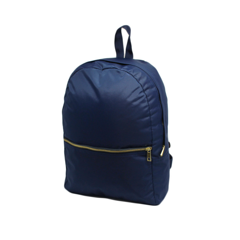 Personalized Nylon Blue Navy Brass Small Backpack - Give Wink