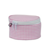 Personalized Gingham Baby Pink Round Multi Purpose Pouch - Give Wink
