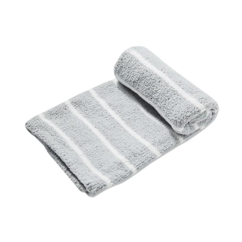Chenille Blanket - Grey/Ivory - Give Wink