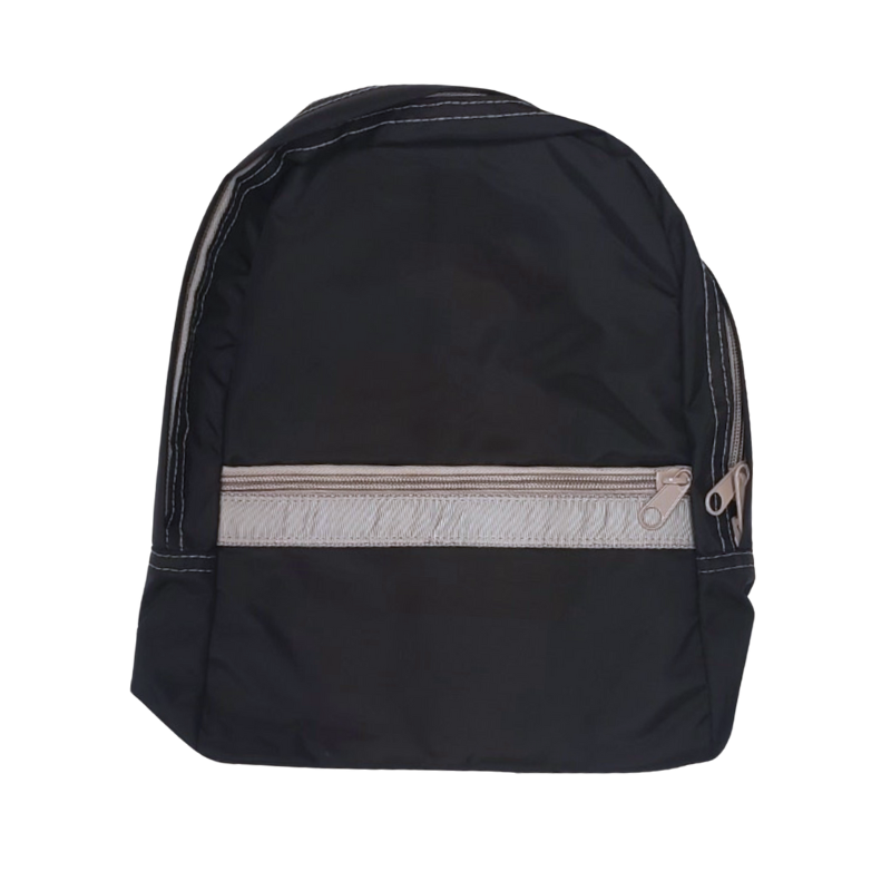 Personalized Nylon Black and Grey Small Backpack - Give Wink