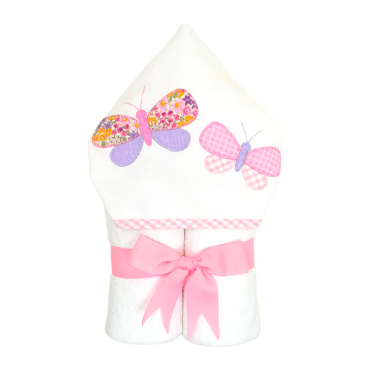 Personalized Baby Girl Floral Butterfly Hooded Towel - Give Wink