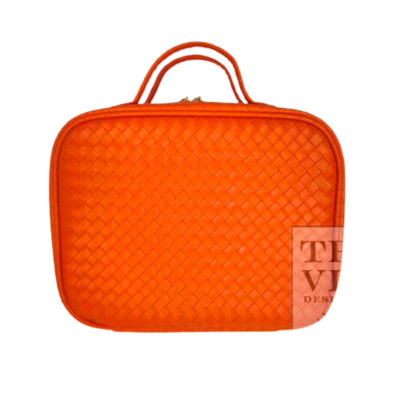 Personalized Orange Luxe Train Case - Give Wink