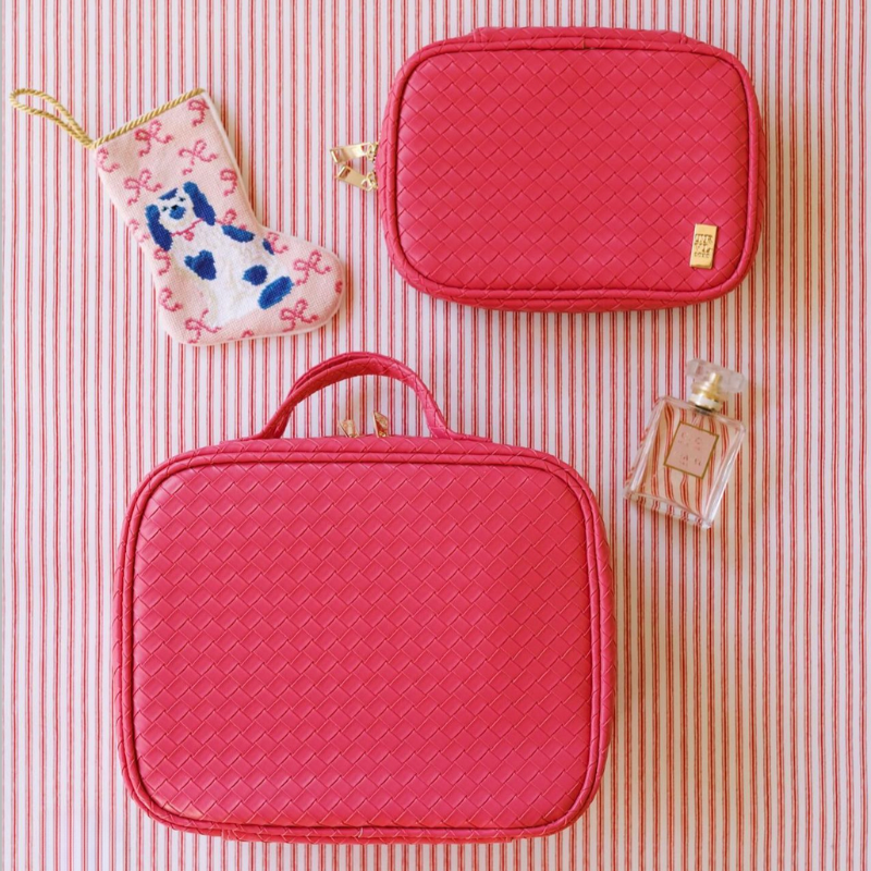 Personalized Pink Luxe Train Case - Give Wink