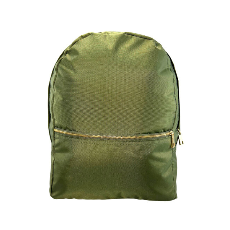 Personalized Nylon Olive Brass Large Backpack - Give Wink