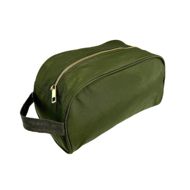 Personalized Nylon Olive Brass Traveler Pouch - Give Wink