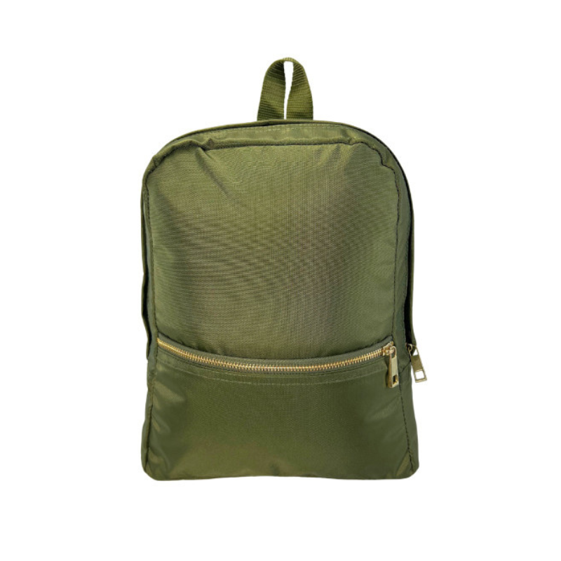 Personalized Nylon Olive Brass Small Backpack - Give Wink