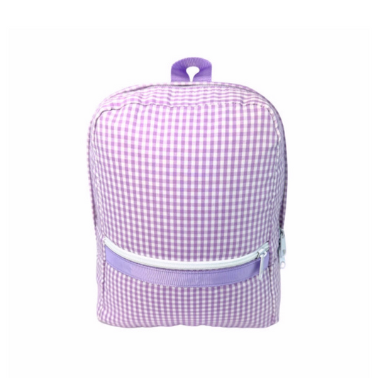 Personalized Gingham Lilac Small Backpack - Give Wink