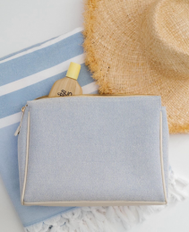 Luxe Linen Pouches - Blue - Give Wink