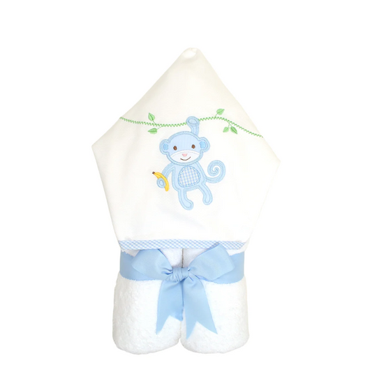 Personalized Baby Boy Monkey Hooded Towel - Give Wink