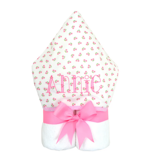 Personalized Baby Girl Cherries Hooded Towel - Give Wink