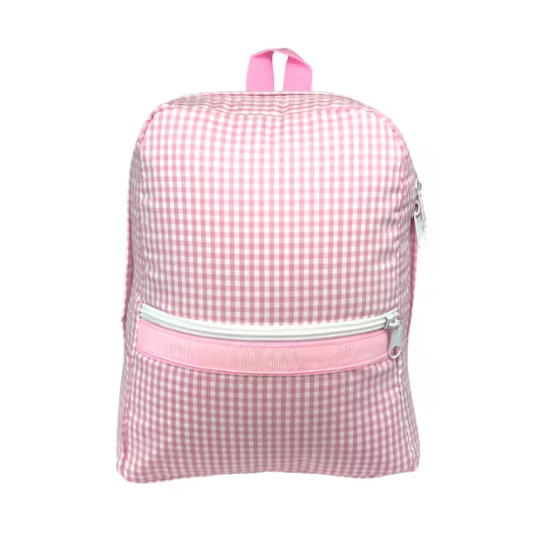 Personalized Gingham Pink Large Backpack - Give Wink