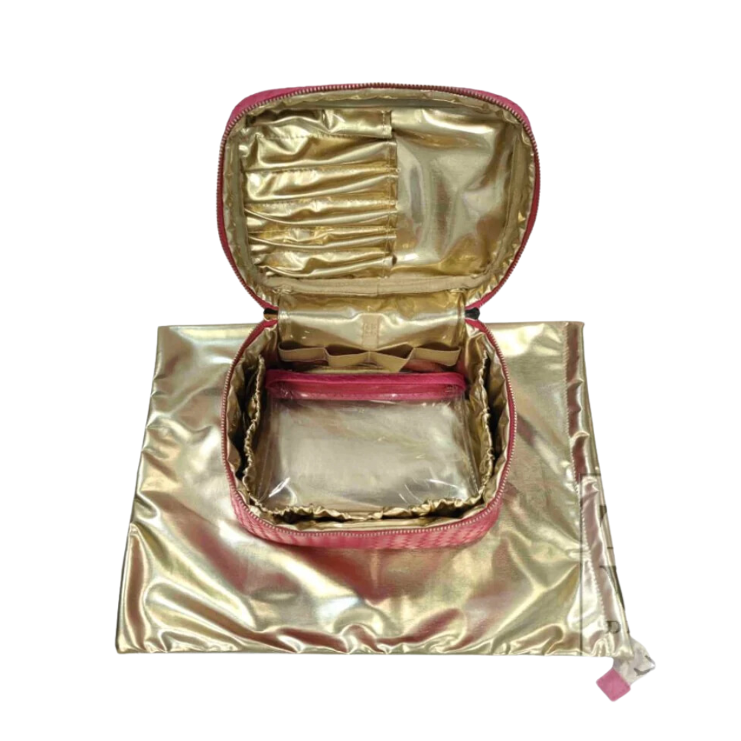 Personalized Pink Luxe Toiletry Case - Give Wink