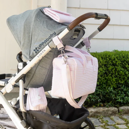 Personalized Quilted Stroller Bag Pink Stripe - Give Wink