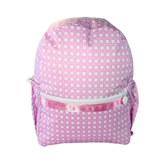 Personalized Glossed Bungalow Pink Large Backpack w/Pockets - Give Wink