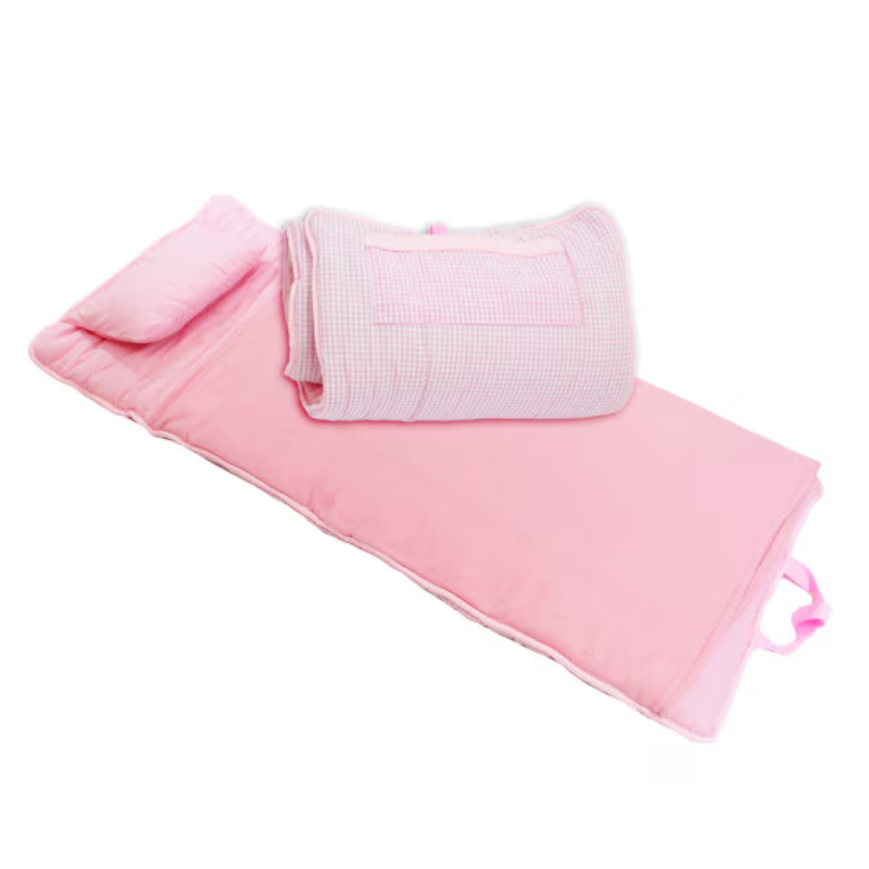 Personalized Pink Gingham Nap Mat - Give Wink