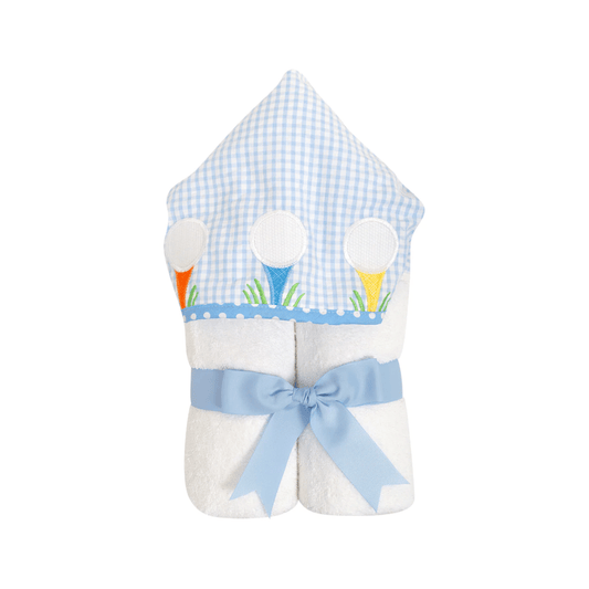 Personalized Baby Boy Blue Golf Hooded Towel - Give Wink