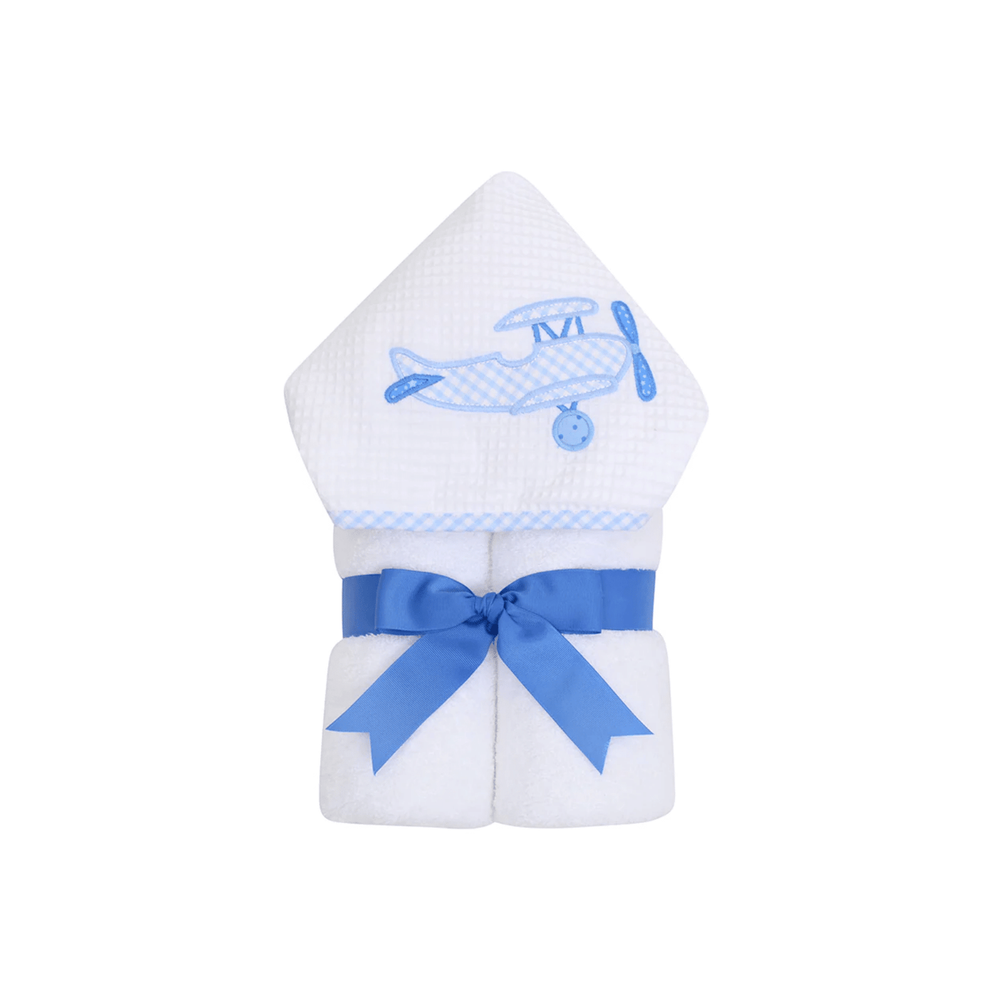 Personalized Baby Boy Blue Plane Hooded Towel - Give Wink