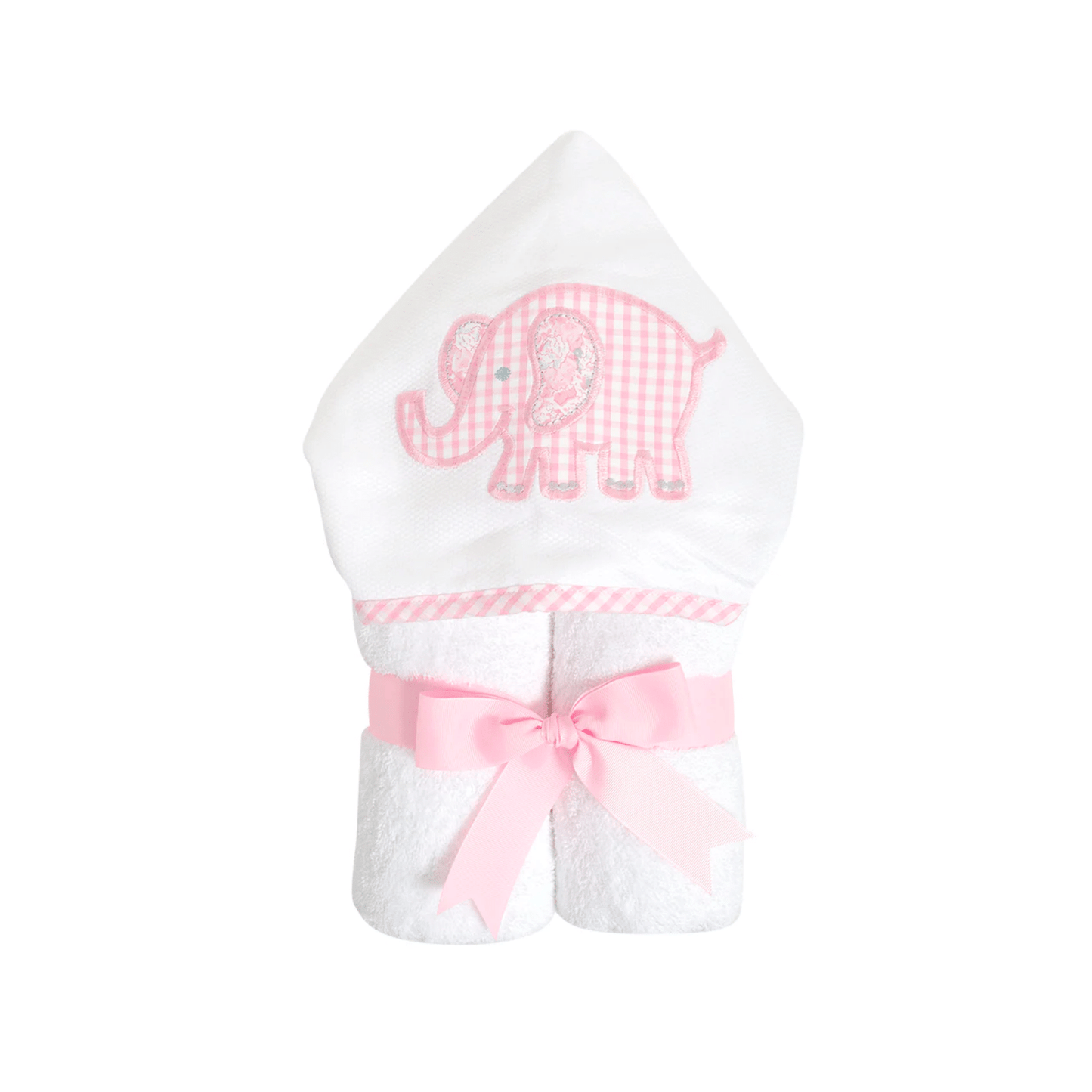Personalized Baby Girl Pink Elephant Hooded Towel - Give Wink