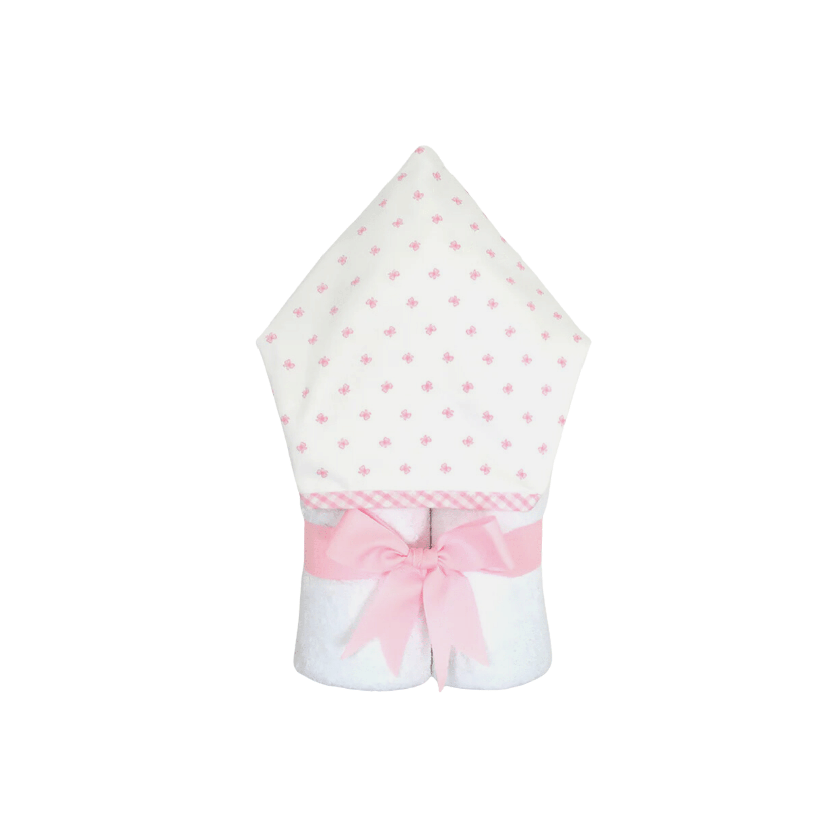 Personalized Baby Girl Pink Bow Print Hooded Towel - Give Wink