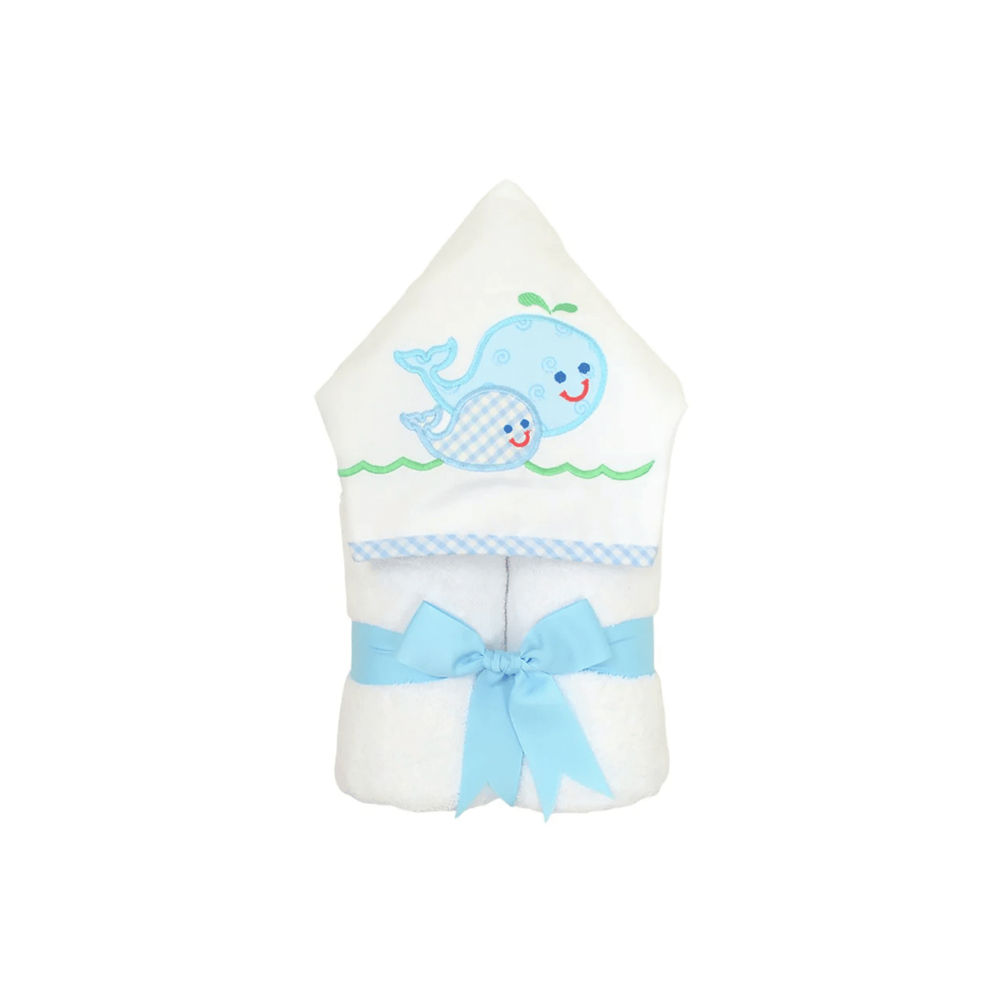 Personalized Baby Boy Blue Whale Hooded Towel - Give Wink