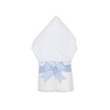 Personalized Baby Boy Blue Seersucker Hooded Towel - Give Wink