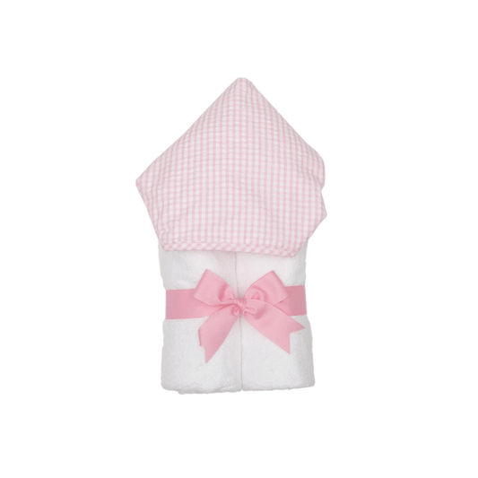 Personalized Baby Girl Pink Gingham Hooded Towel - Give Wink