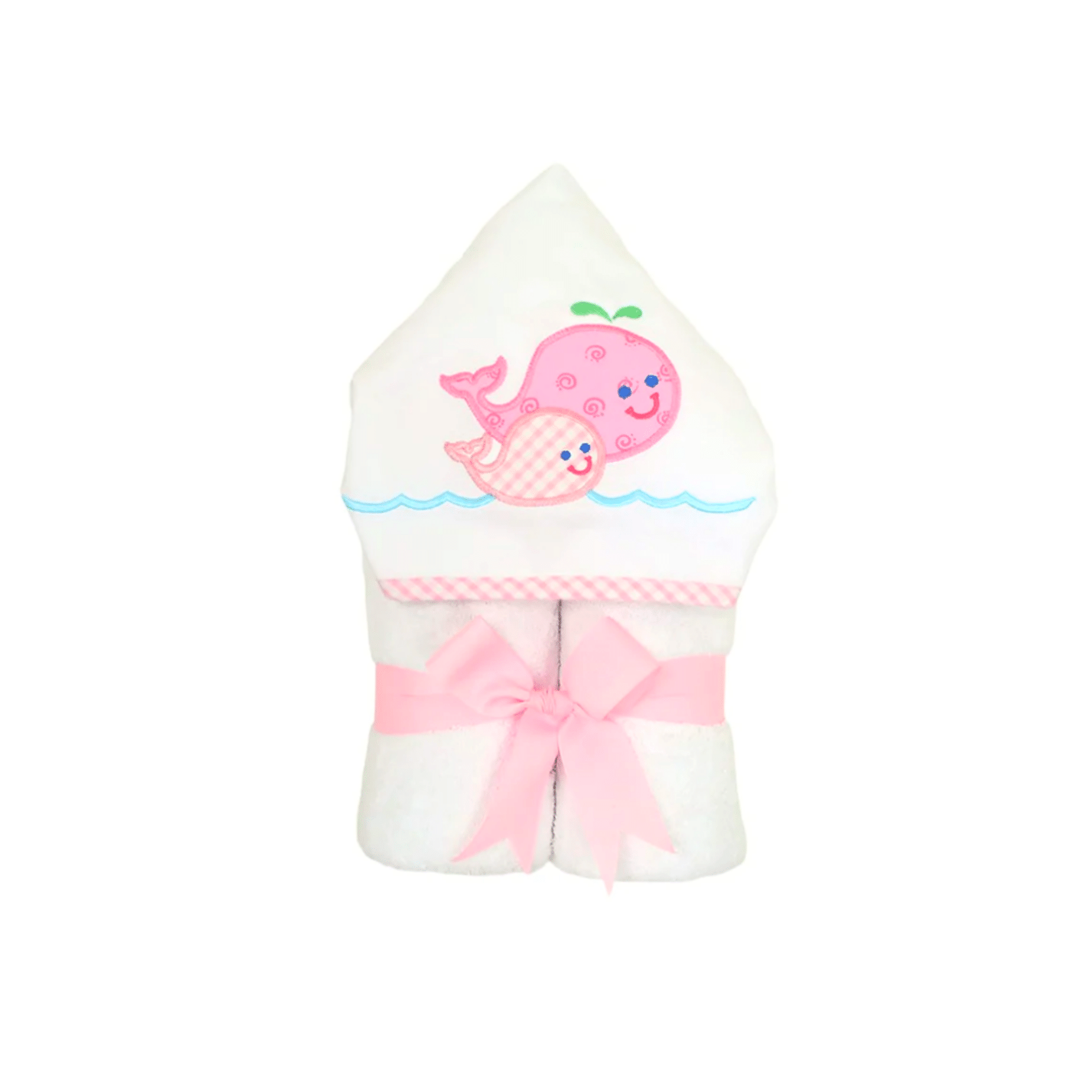 Personalized Baby Girl Pink Whale Hooded Towel - Give Wink
