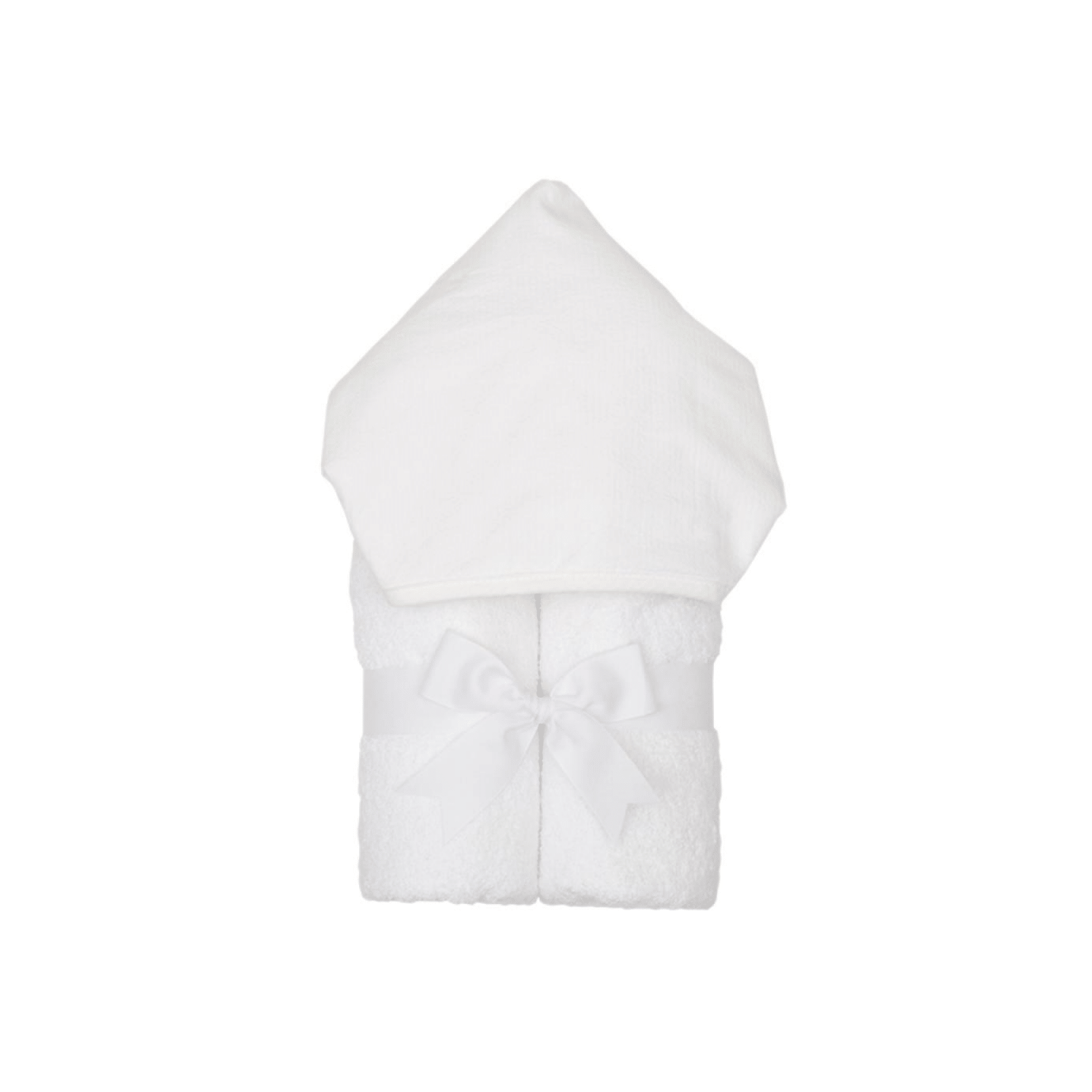 Personalized White Seersucker Stripe Baby Hooded Towel - Give Wink