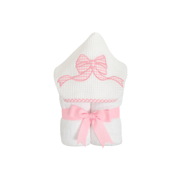 Personalized Baby Girl Pink Bow Hooded Towel - Give Wink