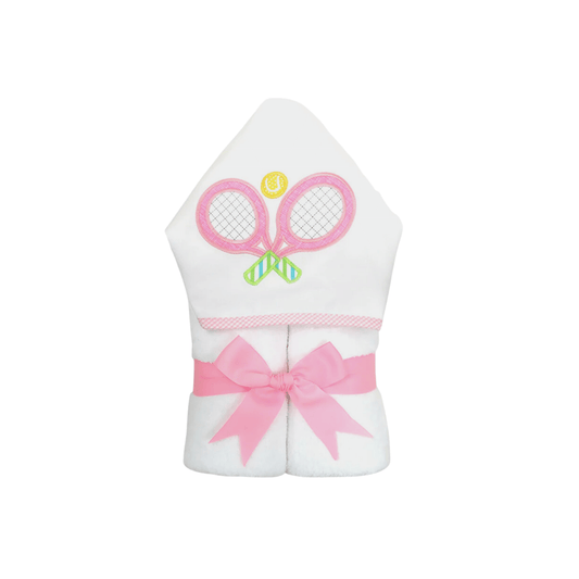 Personalized Baby Girl Tennis Hooded Towel - Give Wink