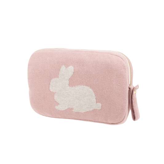 Bunny 3 Piece Knitted Baby Travel Set - Pink / Beige - Give Wink