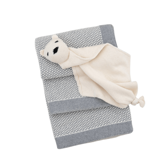 Knit & Lovie Set - Elegant Light Grey/Natural - Give Wink
