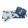 Personalized Baby Travel Set Marine / Sky Giraffe 3 Piece Knitted - Give Wink