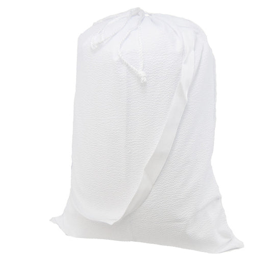 Personalized Seersucker White Laundry Bag - Give Wink