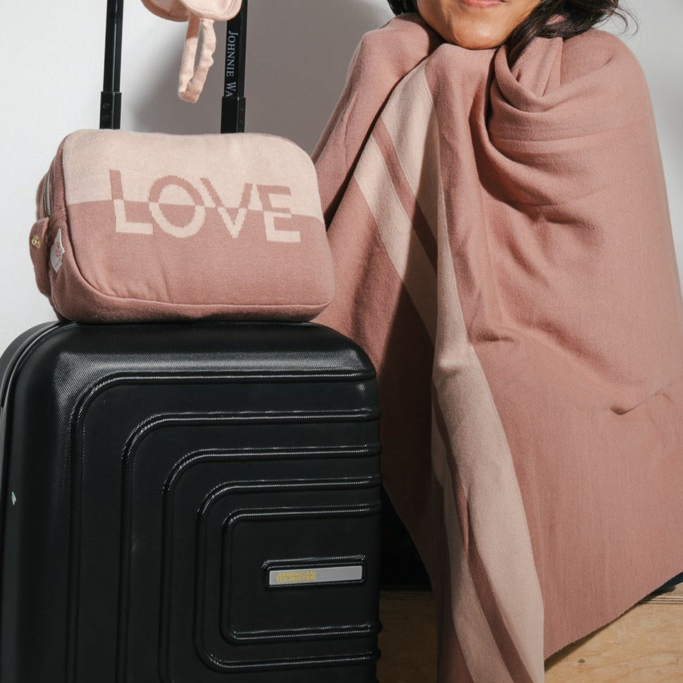 Love Dual 3 Piece Knitted Adult Travel Set - Crepe/Rosy - Give Wink