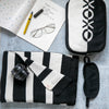 Personalized Adult Travel Set Black / White XOXO 3 Piece Knitted - Give Wink