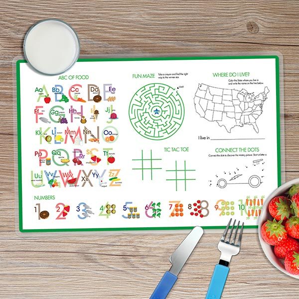 Football Fan Personalized Kids Placemat - Give Wink