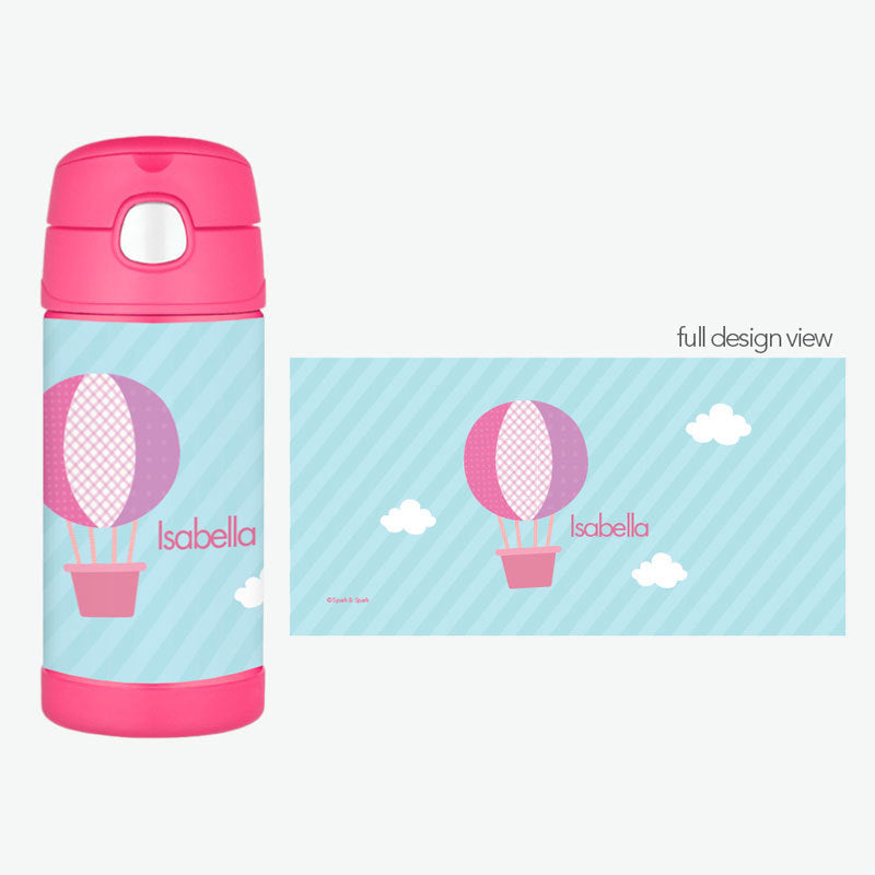Hot Air Balloon Personalized Thermos Bottle - Give Wink