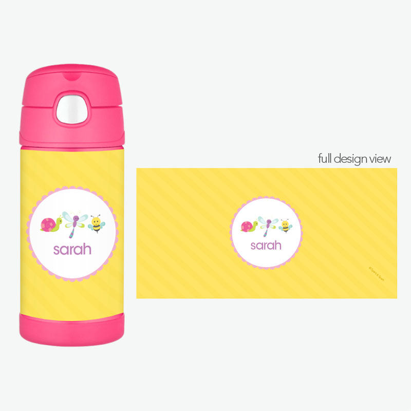 Three Sweet Little Bugs Personalized Thermos Bottle - Give Wink