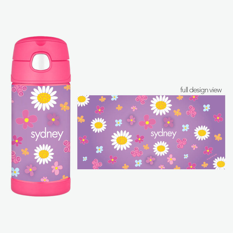 Field of Flowers Personalized Thermos Bottle - Give Wink