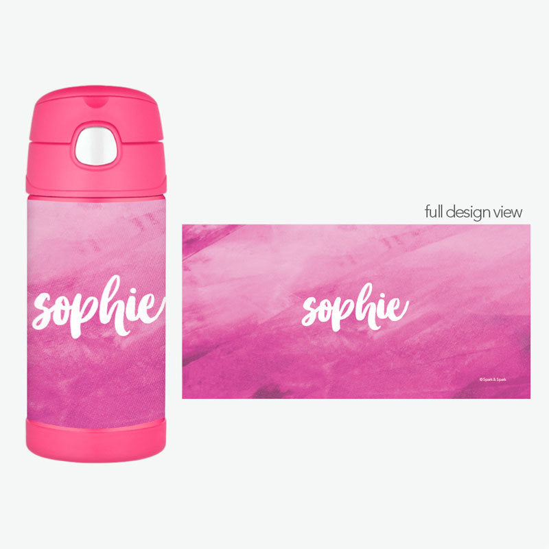 Bold Colorful Name Personalized Thermos Bottle - Give Wink