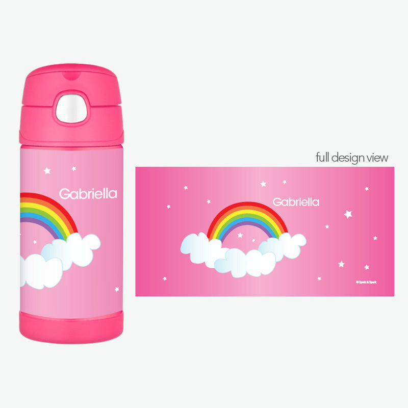 Dreamy Rainbow Personalized Thermos Bottle - Give Wink
